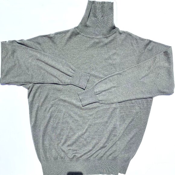 Neiman Marcus Exclusive - Men’s Gray Silk Cashmere Turtleneck XXL - Picture 3 of 8